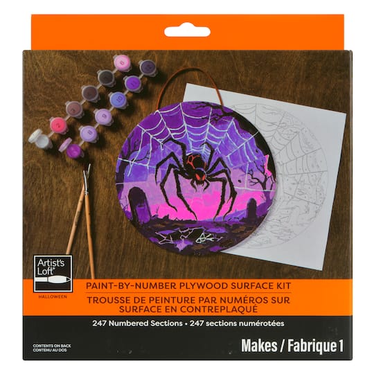 8" Spider Paint-by-Number Plywood Surface Kit by Artist's Loft®